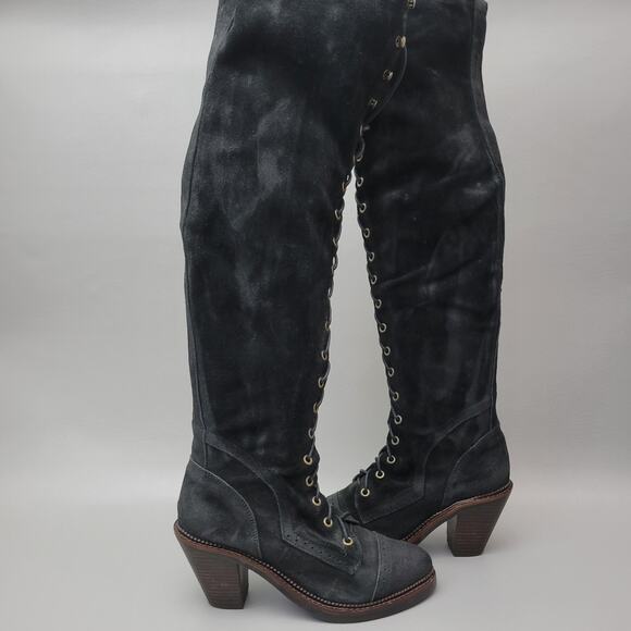 Stylish Black Over the Knee Boots - Picture 6 of 16